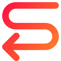 Line Arrow Curvy Left Down Icon from Core Gradient Set