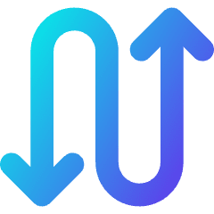 Line Arrow Curvy Up Down 3 Icon from Core Gradient Set