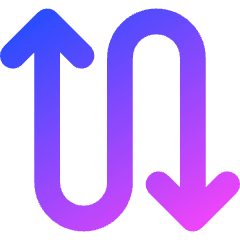 Line Arrow Curvy Up Down 4 Icon from Core Gradient Set