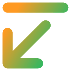 Line Arrow Diagonal Bottom Left Icon from Core Gradient Set