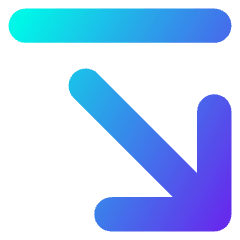 Line Arrow Diagonal Bottom Right Icon from Core Gradient Set