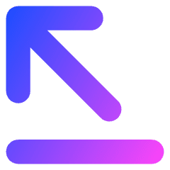 Line Arrow Diagonal Top Left Icon from Core Gradient Set