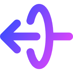 Line Arrow Elipse Left Icon from Core Gradient Set