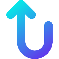 Line Arrow Turn Up Left Icon from Core Gradient Set