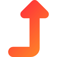 Triangle Arrow Bend Right Up 2 Icon from Core Gradient Set