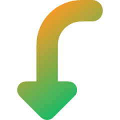 Triangle Arrow Curve Left Down Icon from Core Gradient Set