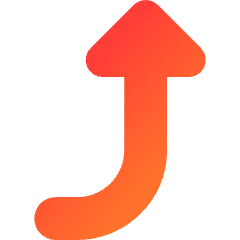 Triangle Arrow Curve Right Up Icon from Core Gradient Set