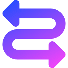Triangle Arrow Curvy Both Direction 3 Icon from Core Gradient Set
