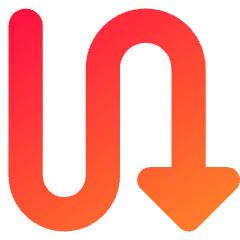 Triangle Arrow Curvy Down Right Icon from Core Gradient Set