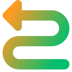 Triangle Arrow Curvy Left Up Icon from Core Gradient Set