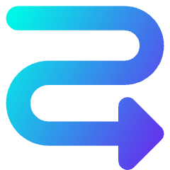 Triangle Arrow Curvy Right Down Icon from Core Gradient Set