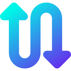 Triangle Arrow Curvy Up Down 4 Icon from Core Gradient Set