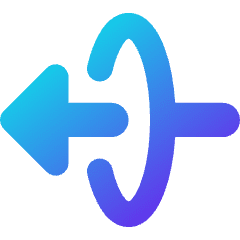 Triangle Arrow Elipse Left Icon from Core Gradient Set