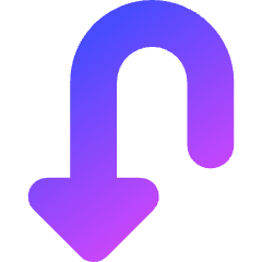 Triangle Arrow Turn Down Left Icon from Core Gradient Set