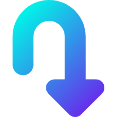 Triangle Arrow Turn Down Right Icon from Core Gradient Set
