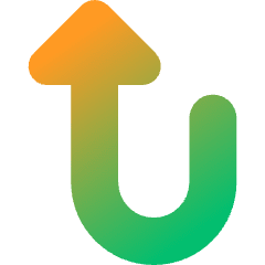 Triangle Arrow Turn Up Left Icon from Core Gradient Set