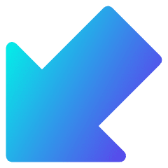 Thick Arrow Diagonal Bottom Left Large Icon from Core Gradient Set