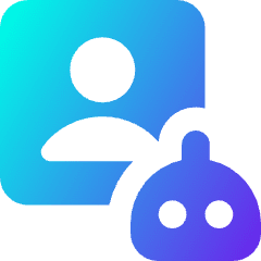 Ai Generate Portrait Image Robot Icon from Core Gradient Set
