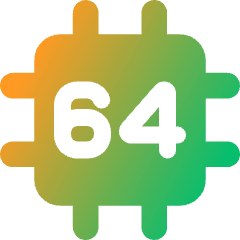 Computer Chip Sixty Four Core Icon from Core Gradient Set