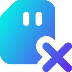 Sd Card Delete Cross Icon from Core Gradient Set