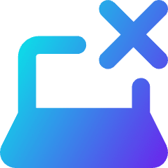 Laptop Delete Cross Icon from Core Gradient Set