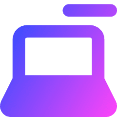 Laptop Remove Subtract Icon from Core Gradient Set