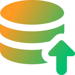 Database Upload Icon from Core Gradient Set