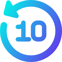 Button Go Backward 10 Icon from Core Gradient Set