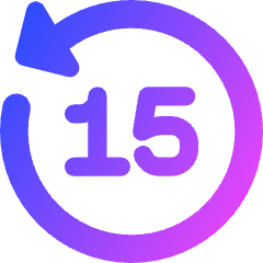 Button Go Backward 15 Icon from Core Gradient Set