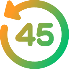 Button Go Backward 45 Icon from Core Gradient Set