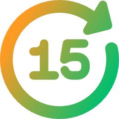 Button Go Forward 15 Icon from Core Gradient Set