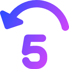 Button Jump Backward 5 Icon from Core Gradient Set