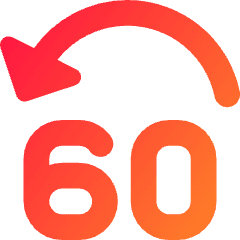 Button Jump Backward 60 Icon from Core Gradient Set