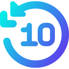 Button Skip Backward 10 Icon from Core Gradient Set