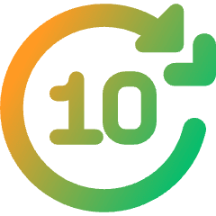 Button Skip Forward 10 Icon from Core Gradient Set