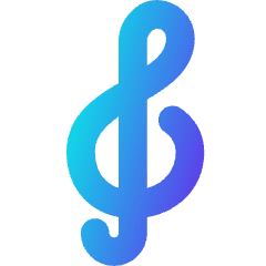Music Note Trebble Clef Icon from Core Gradient Set