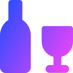 Wine Bottle And Glass Icon from Core Gradient Set