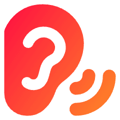 Ear Hearing Icon from Core Gradient Set