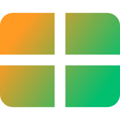 Rectangle Split Quarters Icon from Core Gradient Set