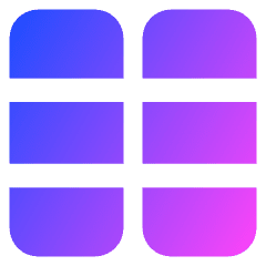 Dashboard Vertical Rectangle Thirds Icon from Core Gradient Set