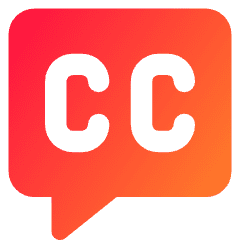 Video Close Captioning Icon from Core Gradient Set