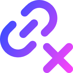Link Chain Delete Cross Icon from Core Gradient Set