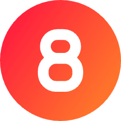 Number Eight Circle Icon from Core Gradient Set