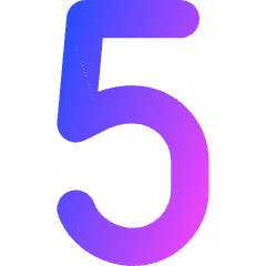 Number Five Icon from Core Gradient Set