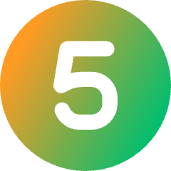 Number Five Circle Icon from Core Gradient Set