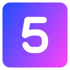 Number Five Square Icon from Core Gradient Set