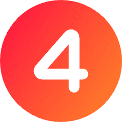 Number Four Circle Icon from Core Gradient Set