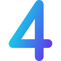 Number Four Icon from Core Gradient Set