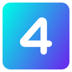 Number Four Square Icon from Core Gradient Set