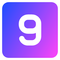Number Nine Square Icon from Core Gradient Set